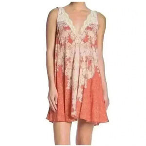 Free People Morning Sun Slip Dress Y2K Style Boho| Pink Orange | SZ XS‎